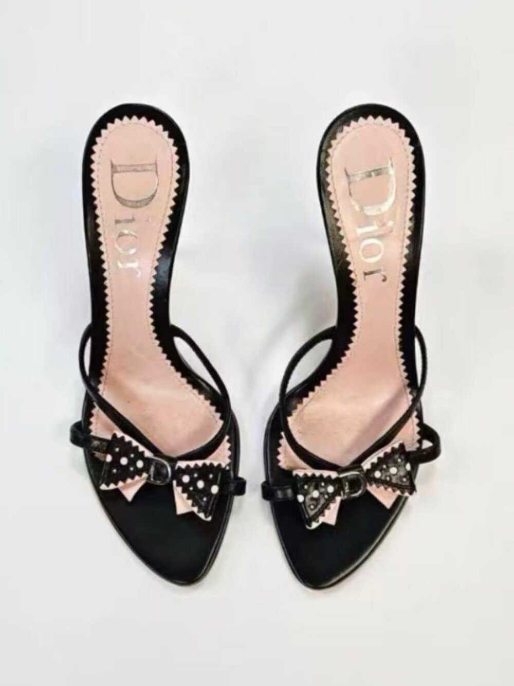 Dior Black Y2K Bow Slingback High Heels